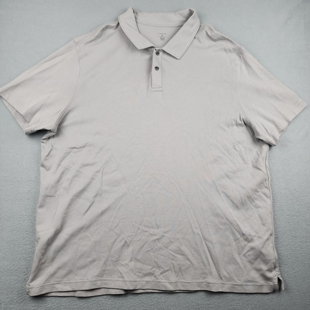 14th & Union Polo Shirt Mens 2XL Gray 100% Cotton Tagless Jersey Knit Casual
